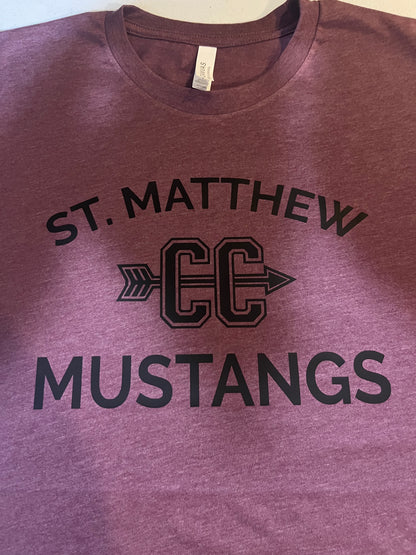 St. Matthew Cross Country Soft Heather Short Sleeve T-Shirt.