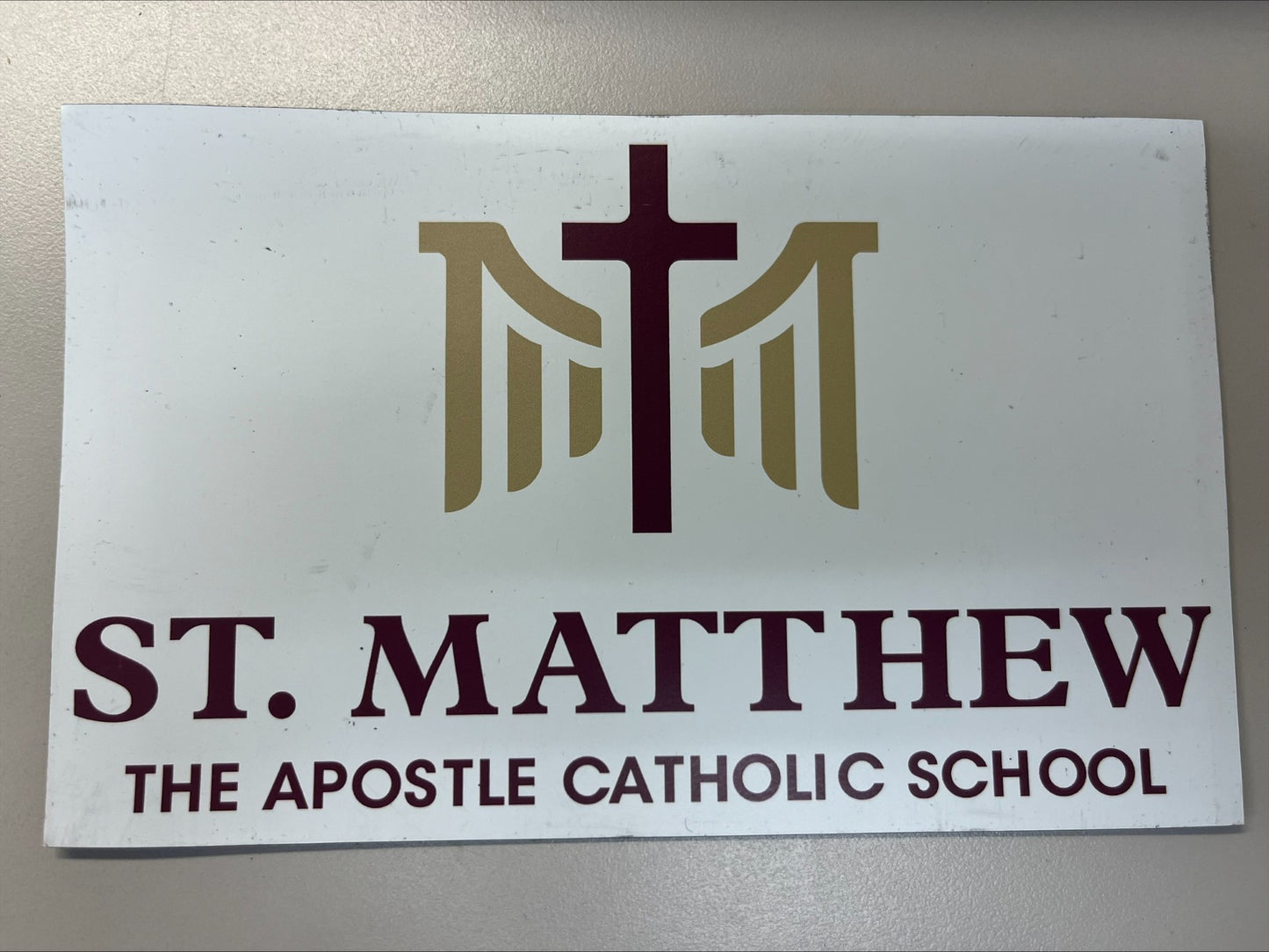 Saint Matthew Car Decal Magnetic School Logo