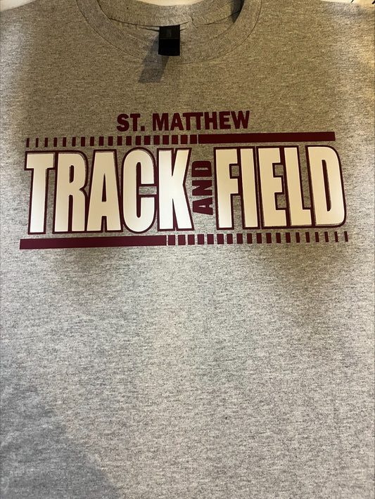 St. Matthew Track and Field Heavy Blend Fleece Crew Sweatshirt